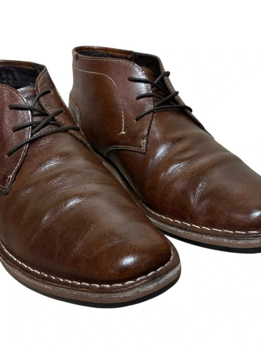 Steve Madden Ivan Chukka Boots Brown Leather Size 12 Casual Dress Shoes